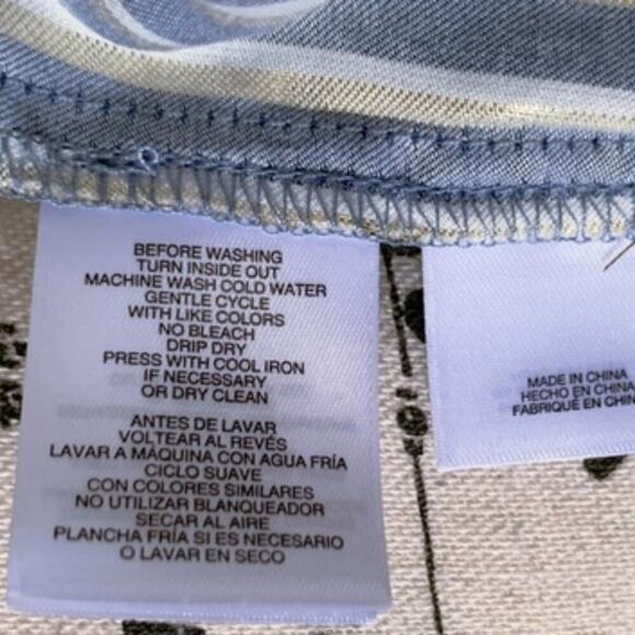 Anne Klein Zip Up 3/4 Sleeve Pin Striped Blouse Mountain Lake Combo Plus Size 2X - Picture 8 of 12